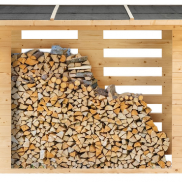 Openhaard hout berging 19mm Brandr (incl. dakleer)