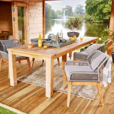 Tuintafel teak 300x100cm solide rustiek
