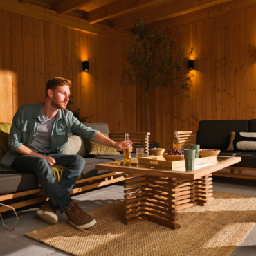 Teak loungeset Riverside 2 zits bank incl kussens