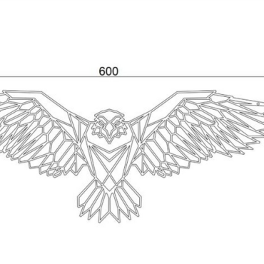 Wanddecoratie Adelaar Zwart (RAL9005) S