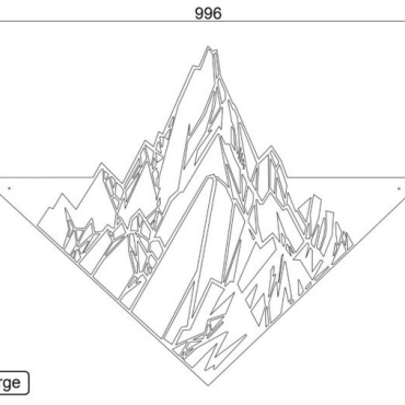 Wanddecoratie Berg Zwart (RAL9005) L