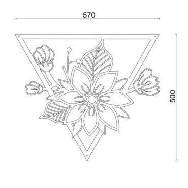 Wanddecoratie Bloem 1.0 Cortenstaal S
