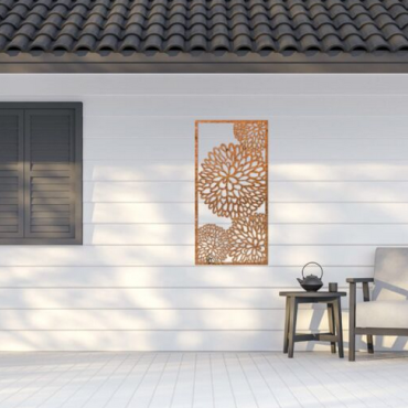 Wanddecoratie Bloem 2.0 Cortenstaal L