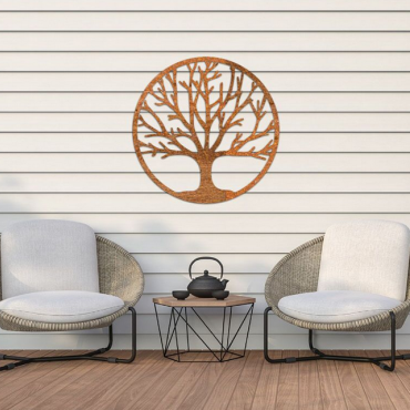 Wanddecoratie Boom Cortenstaal S