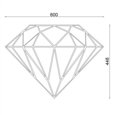 Wanddecoratie Diamand Cortenstaal S