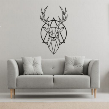 Wanddecoratie Hert 2.0 Zwart (RAL9005) S
