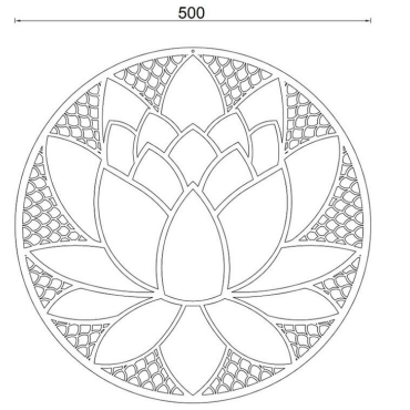 Wanddecoratie Lotus Zwart (RAL9005) S