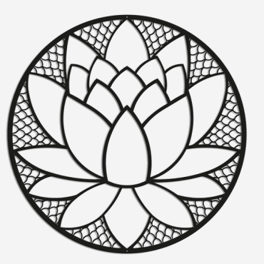 Wanddecoratie Lotus Zwart (RAL9005) S