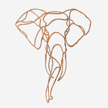Wanddecoratie Olifant 1.0 Cortenstaal S