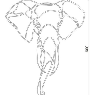 Wanddecoratie Olifant 1.0 Cortenstaal S