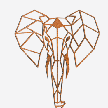 Wanddecoratie Olifant 2.0 Cortenstaal S