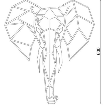 Wanddecoratie Olifant 2.0 Cortenstaal S