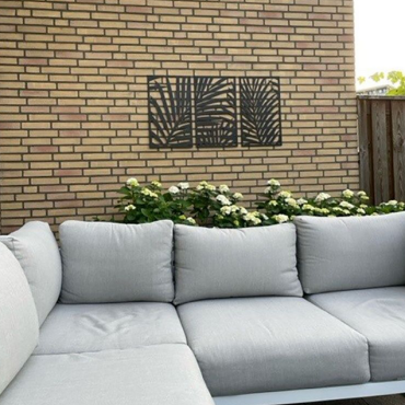 Wanddecoratie Varens 3-luik Zwart (RAL9005) S