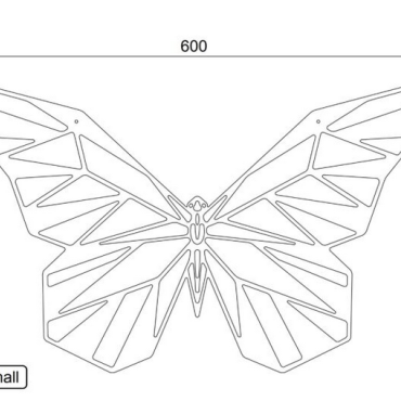 Wanddecoratie Vlinder 2.0 Zwart (RAL9005) S