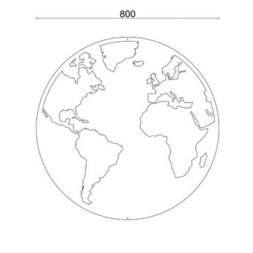 Wanddecoratie Wereldbol Cortenstaal L