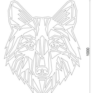 Wanddecoratie Wolf 1.0 Cortenstaal L