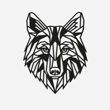 Wanddecoratie Wolf 1.0 Zwart (RAL9005) S