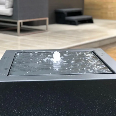 Aluminium watertafel 80x80x40 cm - Zwart (RAL9005) -Exclusief LED-verlichting