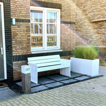 Gepoedercoat staal plantenbak Rechthoek 30x100 H=60 cm - Wit (RAL9010) ZONDER bodemplaat
