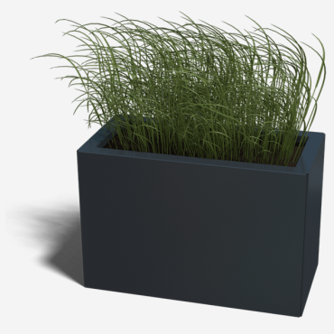 Gepoedercoat staal plantenbak Rechthoek 30x60 H=60 cm - Zwart (RAL9005) MET bodemplaat