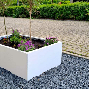 Gepoedercoat staal plantenbak Rechthoek 40x50 H=60 cm - Wit (RAL9010) ZONDER bodemplaat