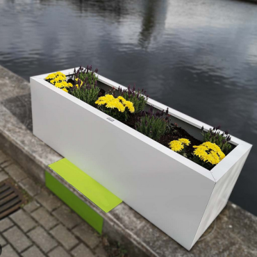 Gepoedercoat staal plantenbak Rechthoek 50x120 H=80 cm - Wit (RAL9010) ZONDER bodemplaat