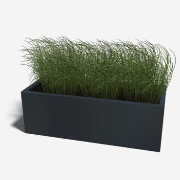 Gepoedercoat staal plantenbak Rechthoek 50x120 H=60 cm - Zwart (RAL9005) ZONDER bodemplaat