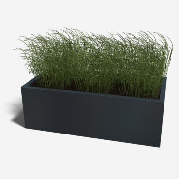 Gepoedercoat staal plantenbak Rechthoek 60x120 H=60 cm - Zwart (RAL9005) ZONDER bodemplaat