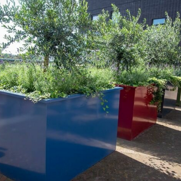 Gepoedercoat staal plantenbak Rechthoek 60x80 H=40 cm - Andere RALkleur - ZONDER bodemplaat