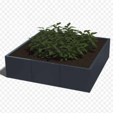Gepoedercoat staal plantenbak Rechthoek 60x80 H=80 cm - Zwart (RAL9005) MET bodemplaat