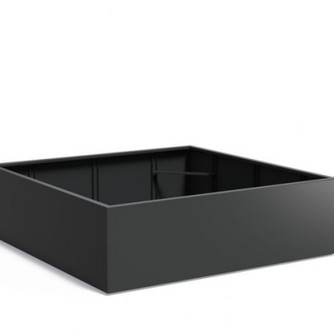 Gepoedercoat staal plantenbak Rechthoek 80x100 H=30 cm - Zwart (RAL9005) ZONDER bodemplaat