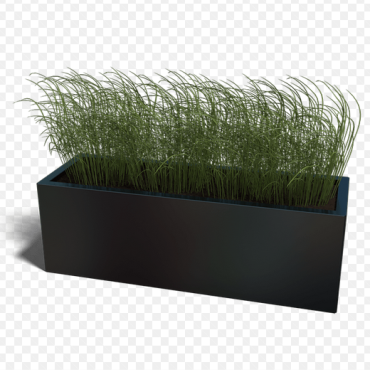 Gepoedercoat staal plantenbak Rechthoek XL 150x50 H=60 cm - Zwart (RAL9005) ZONDER bodemplaat