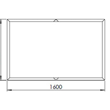 Gepoedercoat staal plantenbak Rechthoek XL 160x100 H=40 cm - Wit (RAL9010) MET bodemplaat