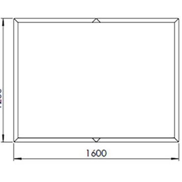 Gepoedercoat staal plantenbak Rechthoek XL 160x120 H=40 cm - Andere RALkleur - MET bodemplaat