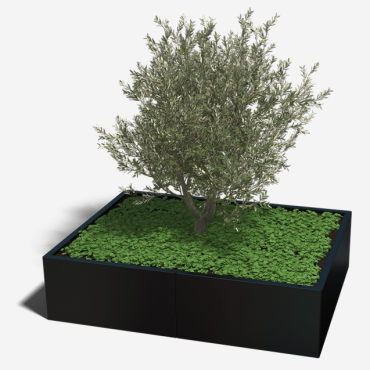 Gepoedercoat staal plantenbak Rechthoek XL 160x120 H=40 cm - Zwart (RAL9005) ZONDER bodemplaat