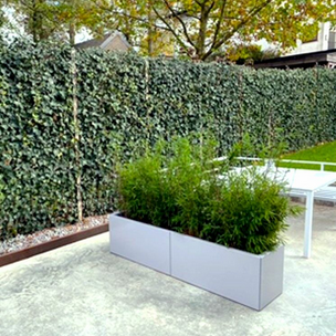 Gepoedercoat staal plantenbak Rechthoek XL 160x40 H=60 cm - Wit (RAL9010) MET bodemplaat