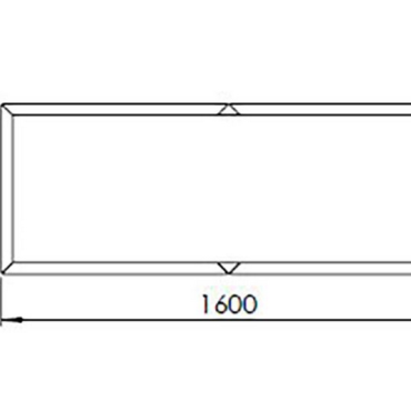 Gepoedercoat staal plantenbak Rechthoek XL 160x60 H=40 cm - Zwart (RAL9005) ZONDER bodemplaat