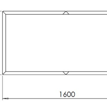 Gepoedercoat staal plantenbak Rechthoek XL 160x80 H=30 cm - Andere RALkleur - ZONDER bodemplaat