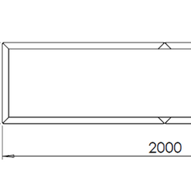 Gepoedercoat staal plantenbak Rechthoek XL 200x50 H=60 cm - Andere RALkleur - MET bodemplaat