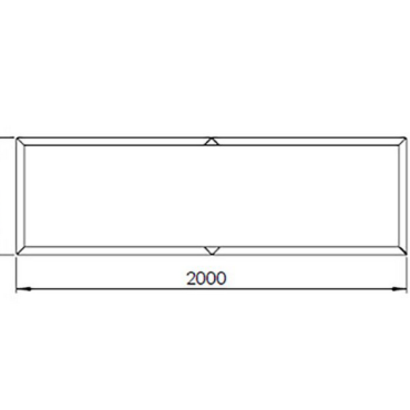 Gepoedercoat staal plantenbak Rechthoek XL 200x60 H=60 cm - Zwart (RAL9005) ZONDER bodemplaat