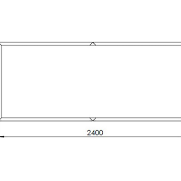 Gepoedercoat staal plantenbak Rechthoek XL 240x100 H=60 cm - Zwart (RAL9005) MET bodemplaat