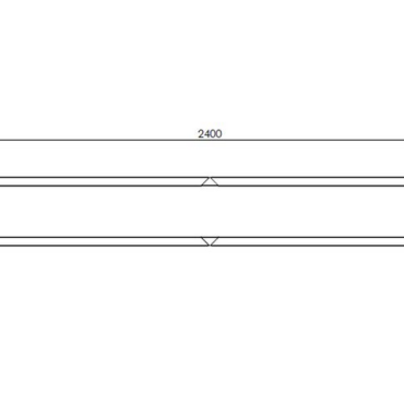 Gepoedercoat staal plantenbak Rechthoek XL 240x30 H=40 cm - Wit (RAL9010) ZONDER bodemplaat