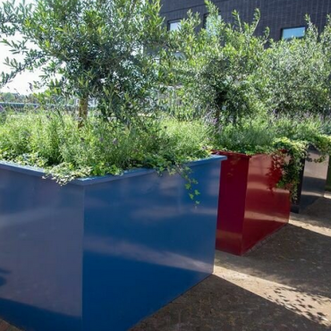 Gepoedercoat staal plantenbak Rechthoek XL 240x40 H=80 cm - Andere RALkleur - MET bodemplaat