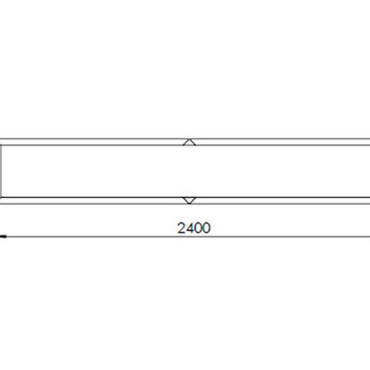 Gepoedercoat staal plantenbak Rechthoek XL 240x40 H=30 cm - Zwart (RAL9005) MET bodemplaat