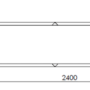 Gepoedercoat staal plantenbak Rechthoek XL 240x60 H=40 cm - Wit (RAL9010) ZONDER bodemplaat