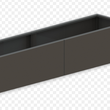 Gepoedercoat staal plantenbak Rechthoek XL 240x80 H=60 cm - Antraciet (RAL7016) ZONDER bodemplaat