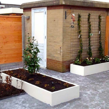 Gepoedercoat staal plantenbak Rechthoek XL 240x80 H=30 cm - Wit (RAL9010) MET bodemplaat