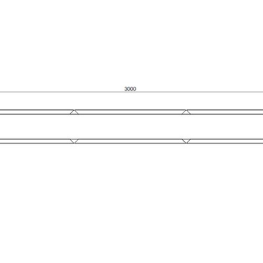Gepoedercoat staal plantenbak Rechthoek XL 300x30 H=60 cm - Antraciet (RAL7016) MET bodemplaat