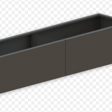 Gepoedercoat staal plantenbak Rechthoek XL 300x30 H=60 cm - Antraciet (RAL7016) MET bodemplaat