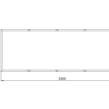 Gepoedercoat staal plantenbak Rechthoek XL 320x120 H=80 cm - Wit (RAL9010) MET bodemplaat